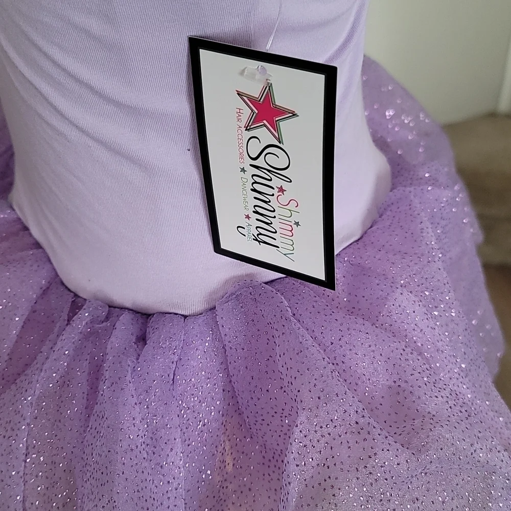 Shimmy Shimmy Lavender Ballet Tutu Dress Girls 7/8 Sparkle Dance Dress NWT